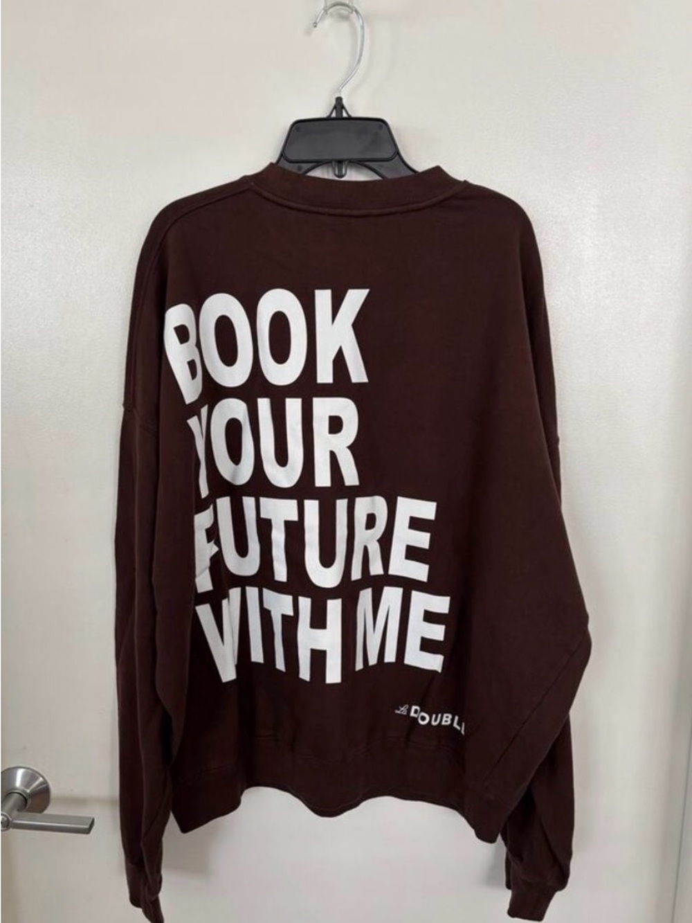 LA DoubleJ Chocolate Brown Sweatshirt with white lettering New